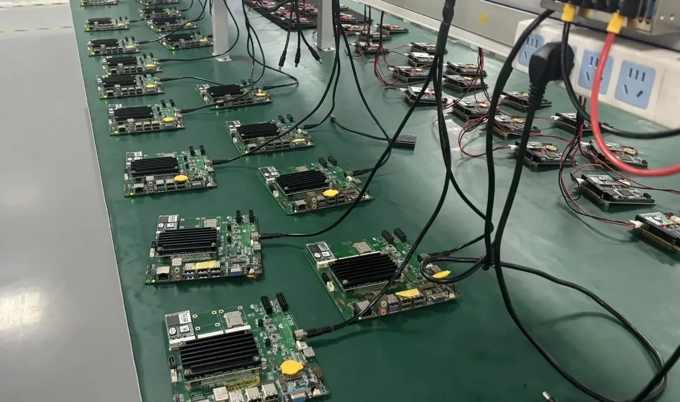 User-supplied industrial-controller burn-in setup, published unchanged