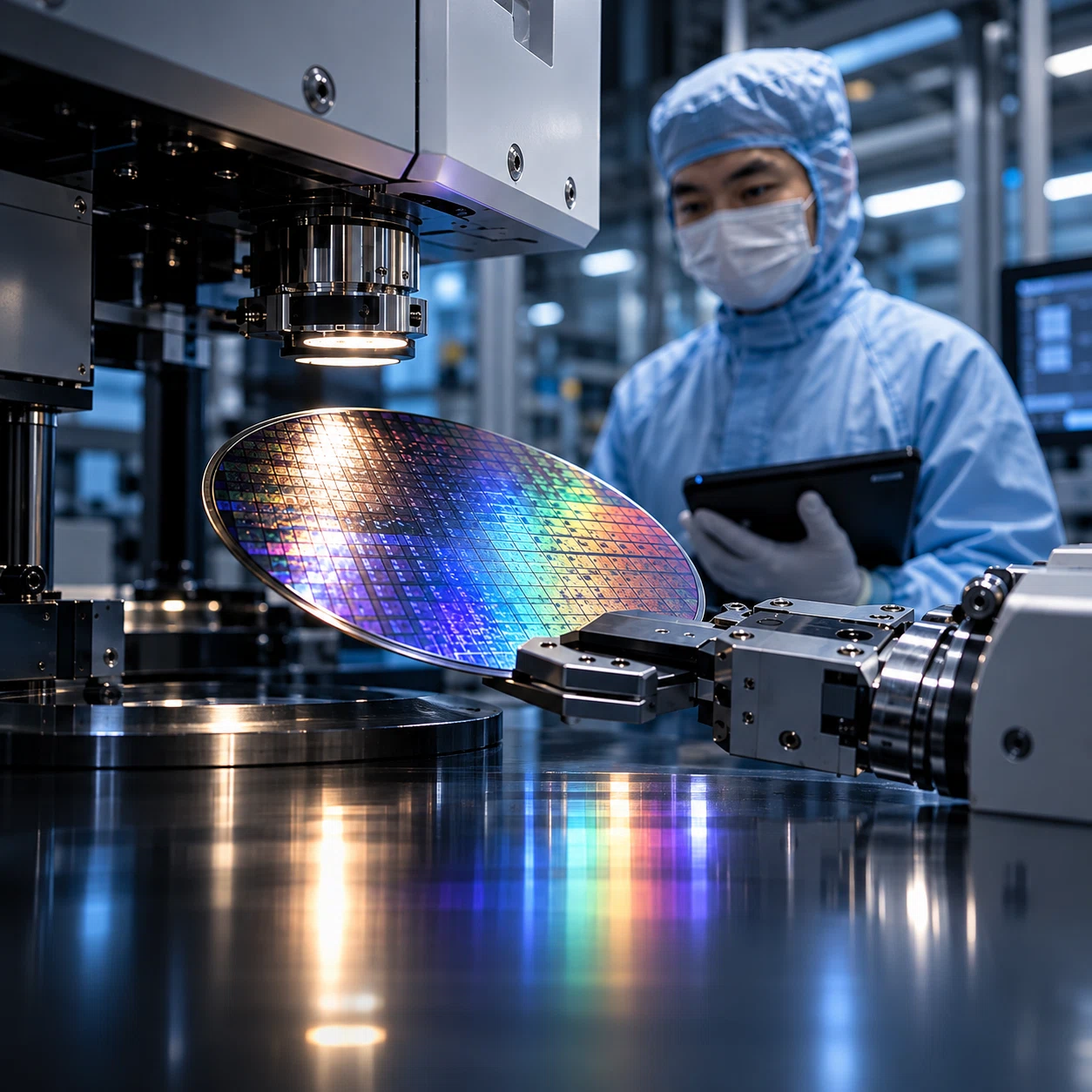 Wafer inspection equipment and a cleanroom technician