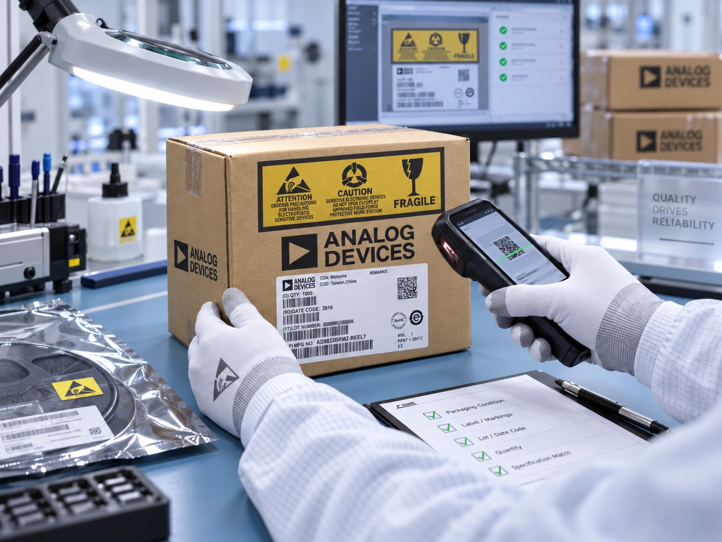 Visual review of component packaging and labels
